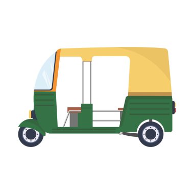Rickshaw. Hint taksisi. vektör illüstrasyonu
