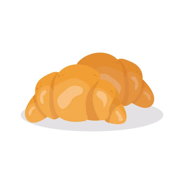 Ropogós Croissant Kenyér Vektor Illusztráció — Stock Vector