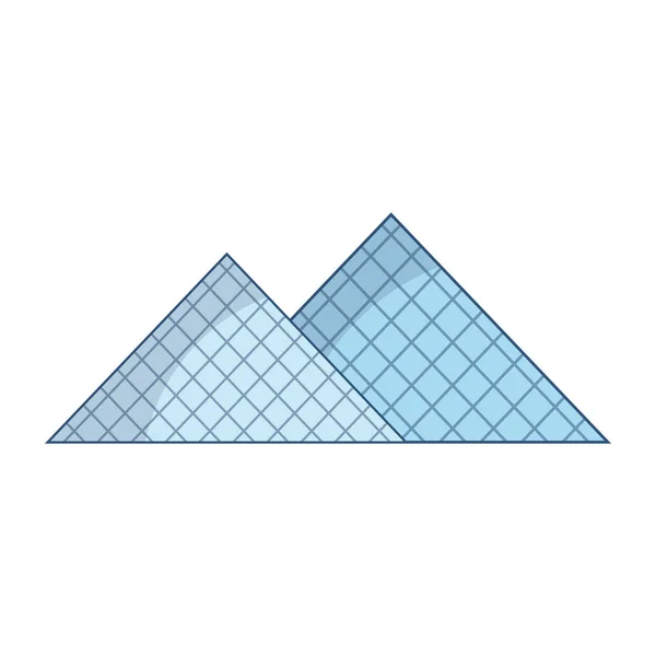 Cartoon Vector Illustration Glass Pyramids Museum — Stock Vector