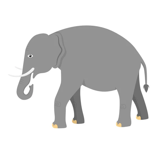 Elefante Indiano Pequeno Elefante Indiano Bonito Ilustração Vetorial — Vetor de Stock