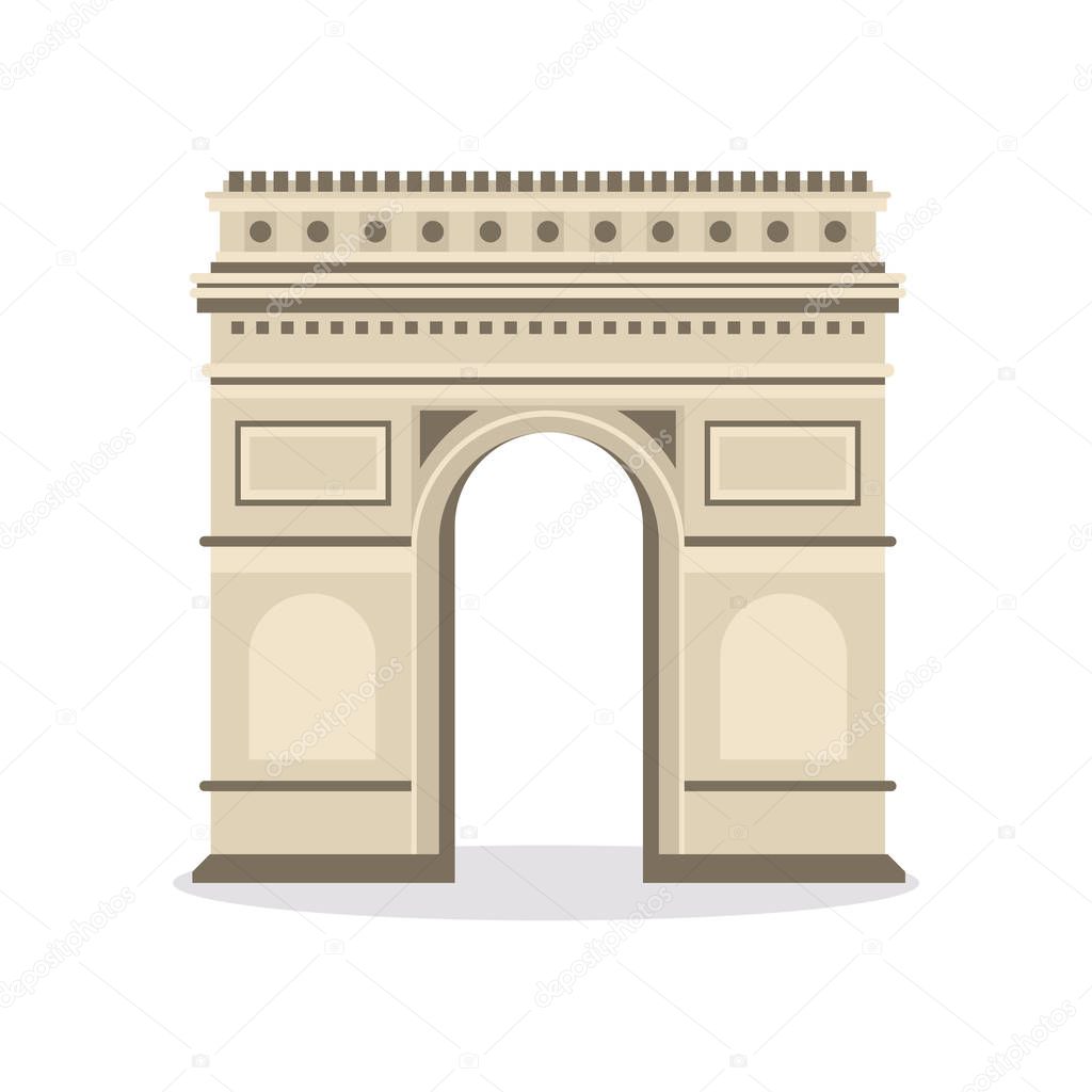 Flat vector illustration of triumphal arch.
