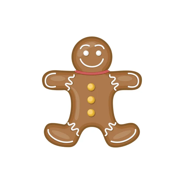 Zencefilli kurabiye adam. Resimde neşeli Noel tatlılar Vektörel çizim