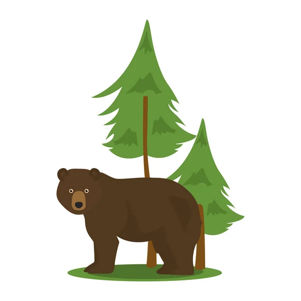 Urso Castanho Urso Floresta Urso Pardo Desenhos Animados Ilustração Vetorial — Vetor de Stock