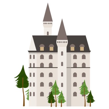 Bavyera Kalesi. çizgi film vektör illüstrasyonu