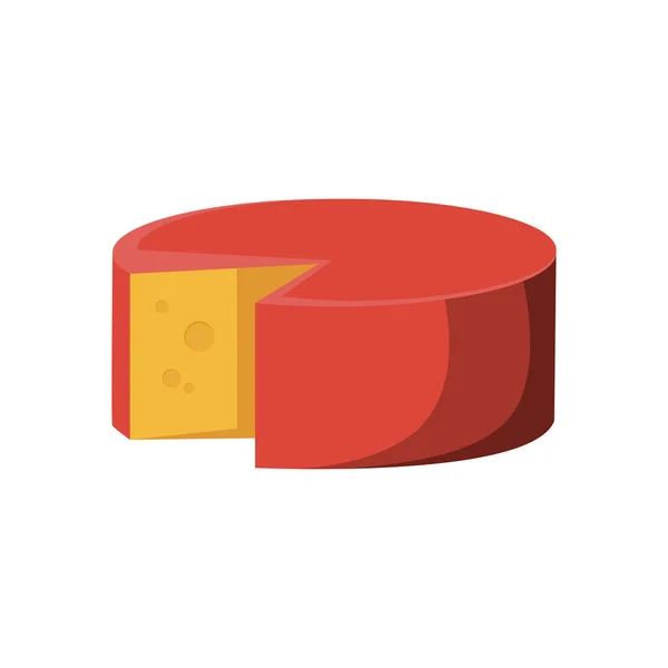 红块奶酪 卡通矢量插图 — 图库矢量图片