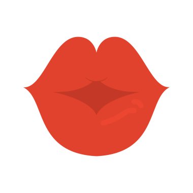 Çizgi film dudakları. Öptüm. Xo-xo. Sevgililer Günü için Vektör illüstrasyonu.