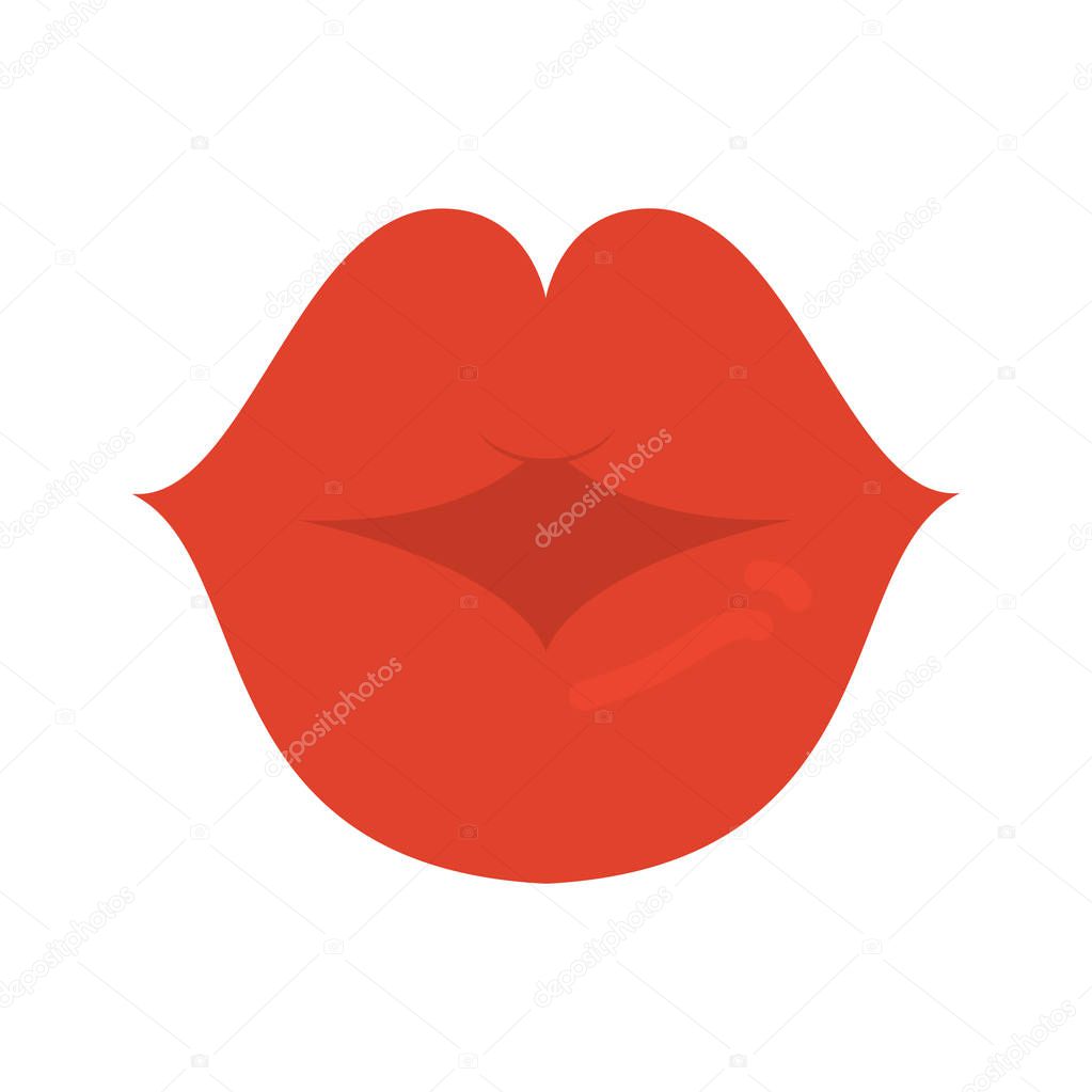 Cartoon lips. Kisses. Xo-xo. Vector illustration for Valentine's Day.