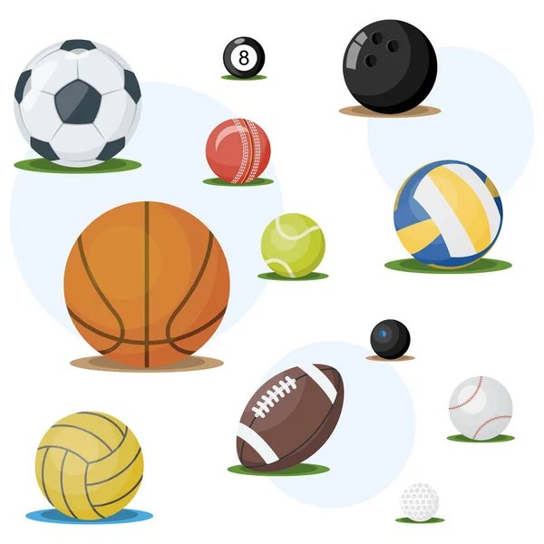 Conjunto Pelotas Deportivas Ilustración Vectorial — Vector de stock