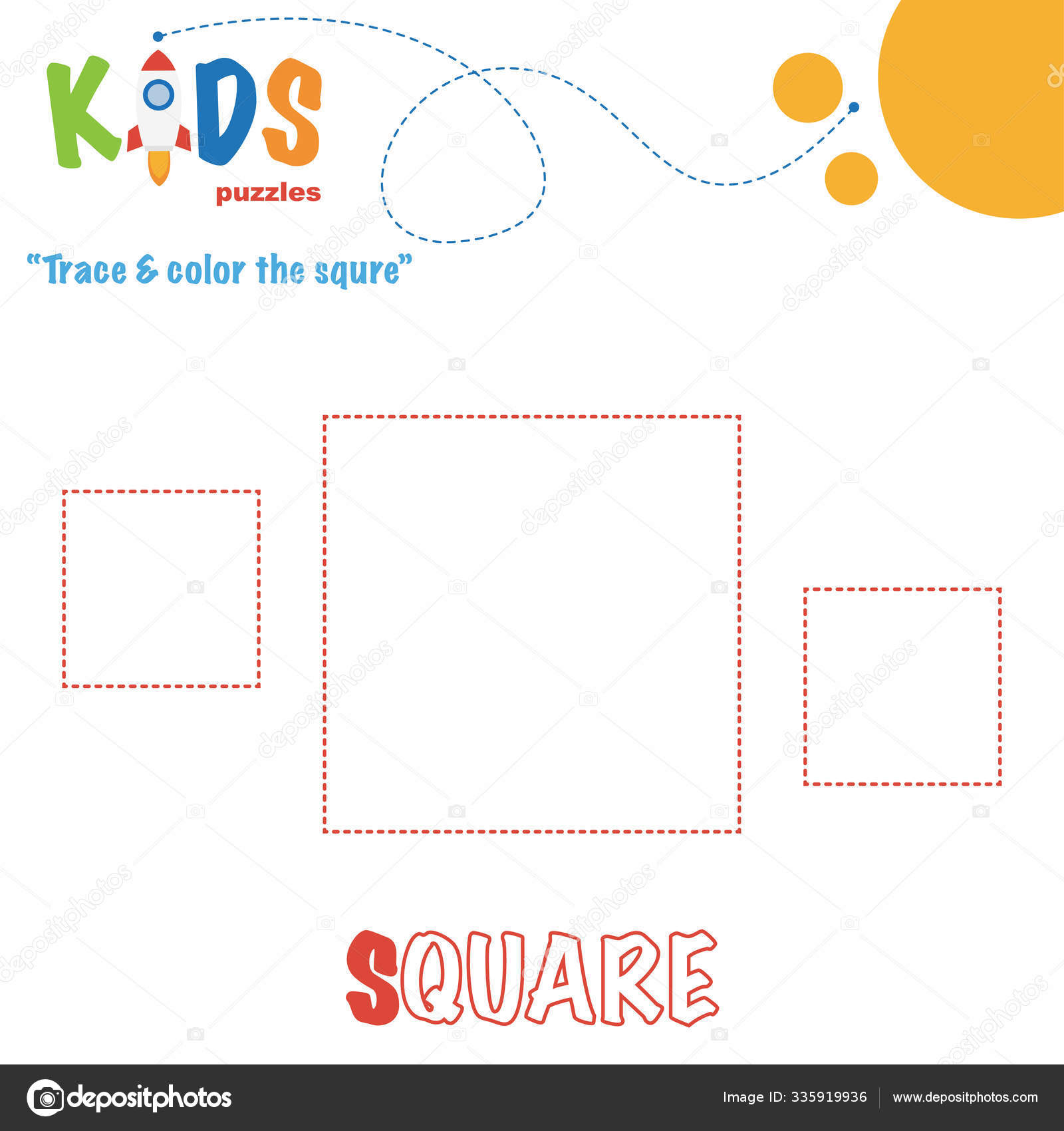 Trace Color Shape Preschool Worksheet Practice Printable Easy Colorful
