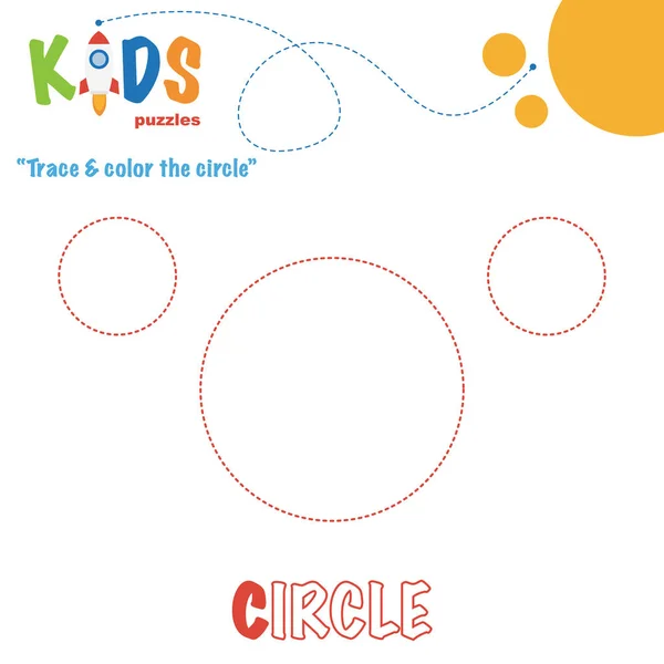 Trace Color Shape Preschool Worksheet Practice Printable Easy Colorful