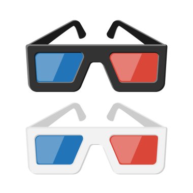 Sinema filmi siyah-beyaz 3D gözlükler. 