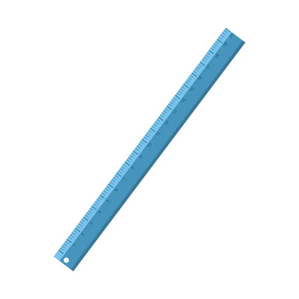 Règle Papeterie Bleue Dessin Animé Illustration Vectorielle — Image vectorielle