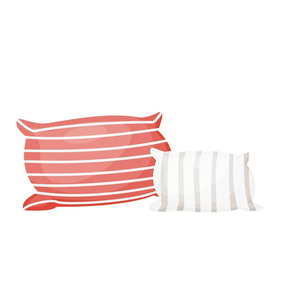 Cartoon Pair Decorative Cushions Vector Illustration — Stock Vector
