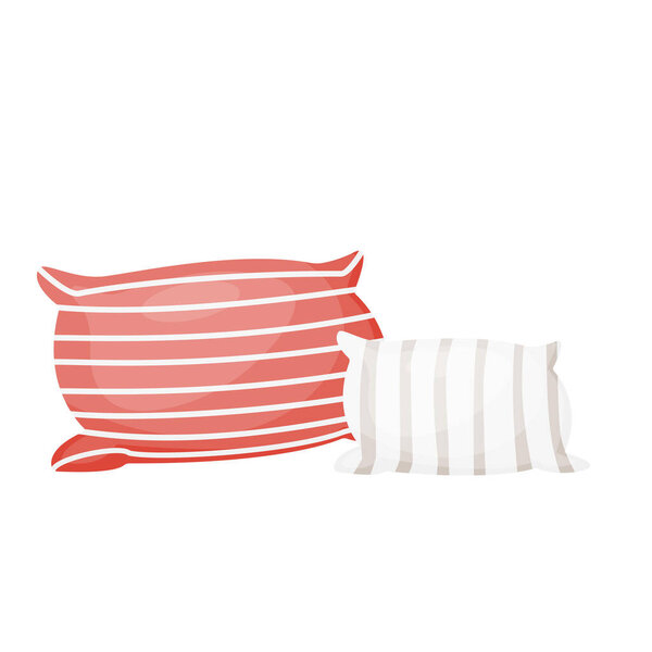 Cartoon pair of decorative cushions . Vector illustration