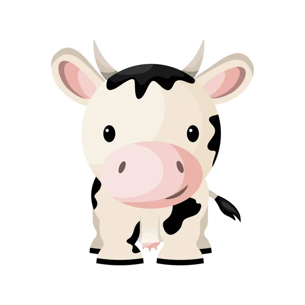 Dibujos Animados Lindo Bebé Vaca Vector Ilustración — Archivo Imágenes Vectoriales