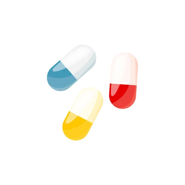Cartoon Medication Pills Vector Illustration — Stock Vector