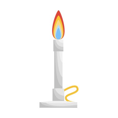 Bilim laboratuarı bunsen ocağı ekipmanı. vektör illüstrasyonu