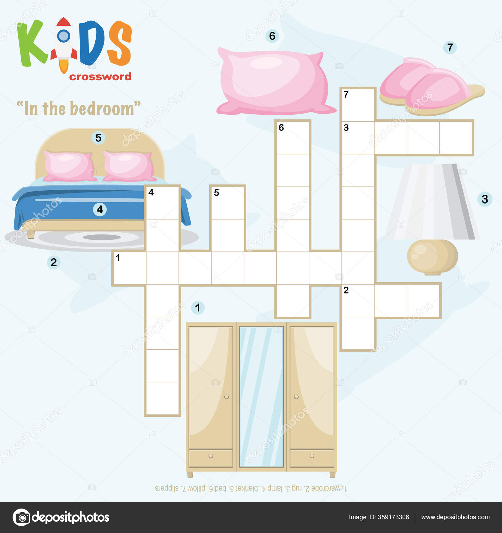 Teka Teki Silang Mudah Kamar Tidur Untuk Anak Anak Sekolah Stok Vektor C Yekaterinalim Teka Teki Silang Mudah Kamar Tidur Untuk Anak Anak Sekolah Stok Vektor C Yekaterinalim