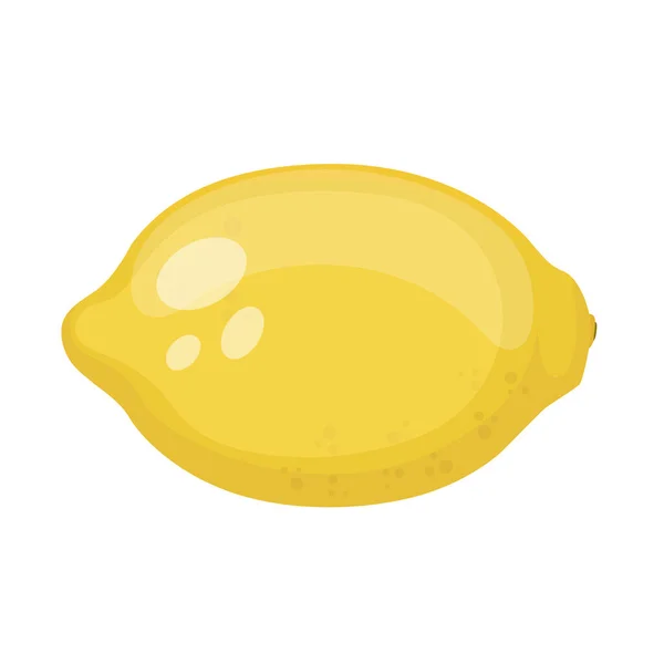 Tecknad Mogen Citron Citrusfrukt Vektor Illustration — Stock vektor