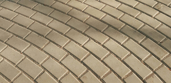 Paving slabs laid out in a semicircular path