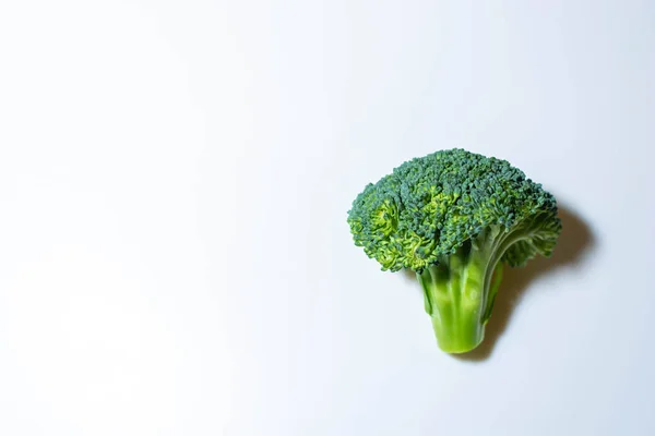 Brocoli Naturel Sur Fond Blanc Gros Plan Une Place Pour — Photo