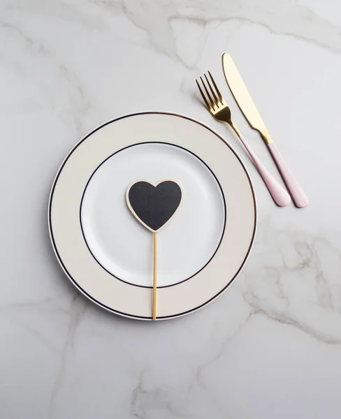 Empty serving plate with heart shape