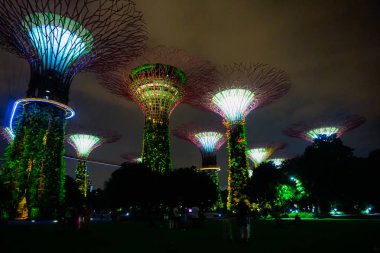 Singapur - 20 Mart 2018 Singapur Park 'taki Supertree Grove
