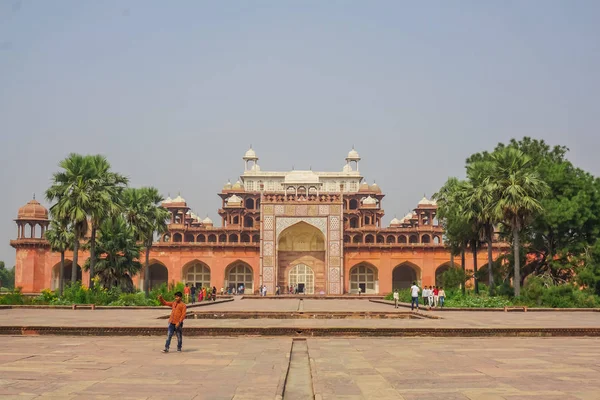 Agra Índia Outubro 2017 Túmulo Akbar Grande — Fotografia de Stock