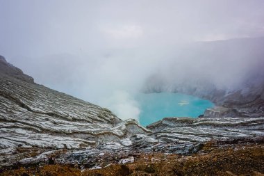Beautiful Crater Lake in Ijen Volcano