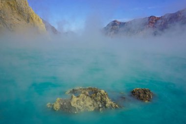 Beautiful Crater Lake in Ijen Volcano