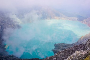 Beautiful Crater Lake in Ijen Volcano