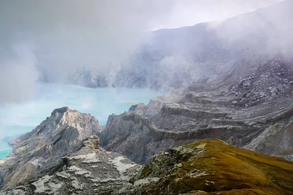 Gyönyörű Kráter Ijen Vulkán — Stock Fotó