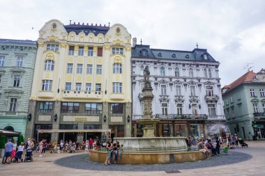 Bratislava, Slovakia - July 24, 2018: Old city architecture and city life in Bratislava
