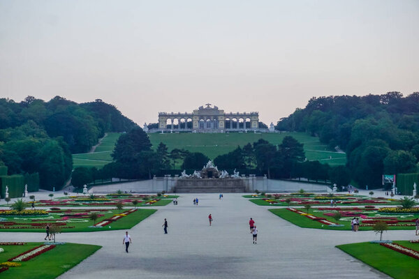Vienna, Austria - July 25, 2018: Beautiful architecture in Schnbrunner Schlos Park