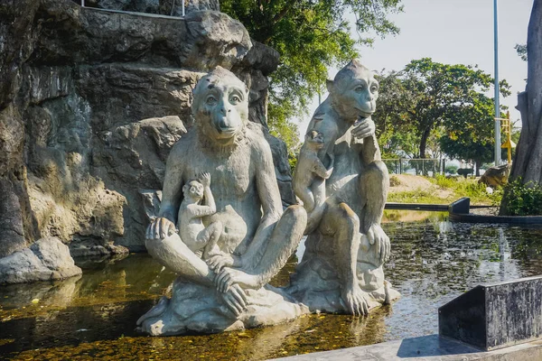 Скульптура Обезьяны Городе Прачуап Кхири Хан Таиланде — стоковое фото