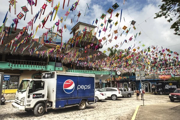 Sayulita Street Flags Pepsi Truck Sayulita Nayarit México Octubre 2019 —  Fotos de Stock