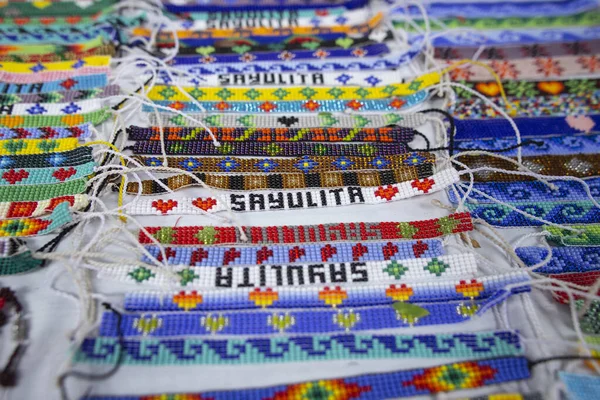 Bracelets Art Huichol Sayulita Ville Nayarit — Photo