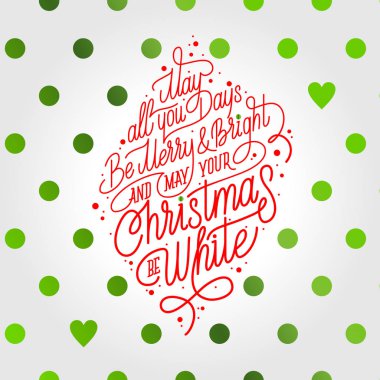 Yeşil benekli beyaz noel kartı