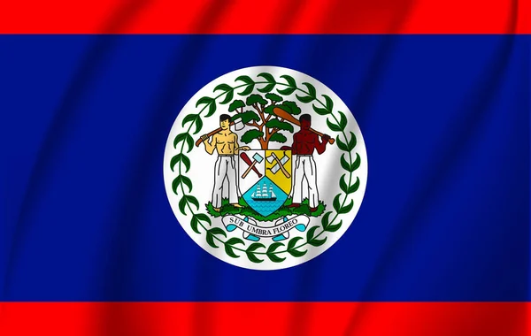 Drapeau agitant réaliste du drapeau agitant du Belize, drapeau fluide texturé en tissu haute résolution, vecteur EPS10 — Image vectorielle