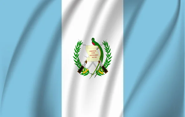 Realistiska viftande flagga den viftande flagga i Guatemala, högupplösta tyg texturerat friflytande flagga, vektor Eps10 — Stock vektor