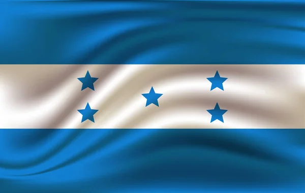 Bandera ondeante realista de la bandera ondeante de Honduras, bandera de flujo texturizada de tela de alta resolución, vector EPS10 — Archivo Imágenes Vectoriales