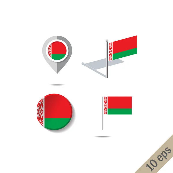 Mapa de pines con bandera de Bielorrusia — Archivo Imágenes Vectoriales