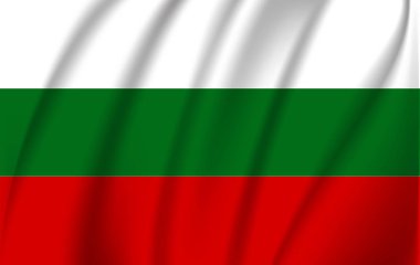 Bulgaristan bayrağı sallayarak gerçekçi. Kumaş dokulu akan bayrak, vektör Eps10