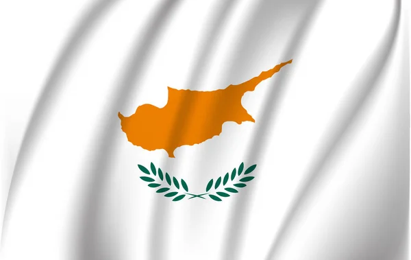 Cipro bandiera sventola con effetto vento — Vettoriale Stock
