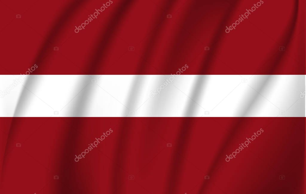 Flag of Latvia. Flag has a detailed realistic fabric texture.