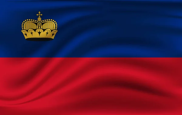 Liechtenstein grunge ondeando bandera — Vector de stock