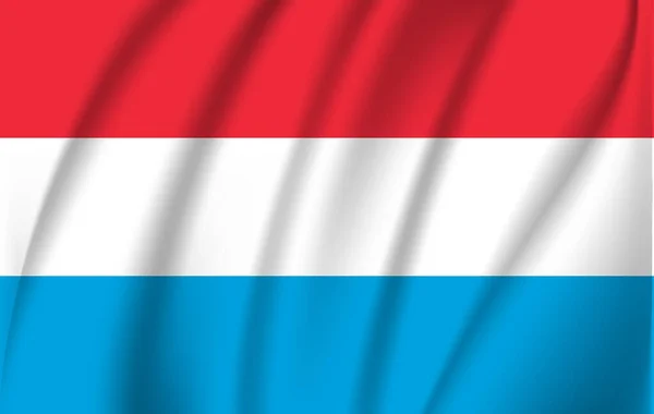 Illustrazione della bandiera sventolante del Lussemburgo, icona della bandiera isolata, EPS 10 contiene trasparenza . — Vettoriale Stock