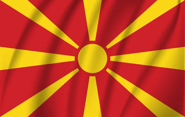 Mazedonien schwenkt Flagge. Mazedonien Nationalflagge Hintergrund Textur. — Stockvektor