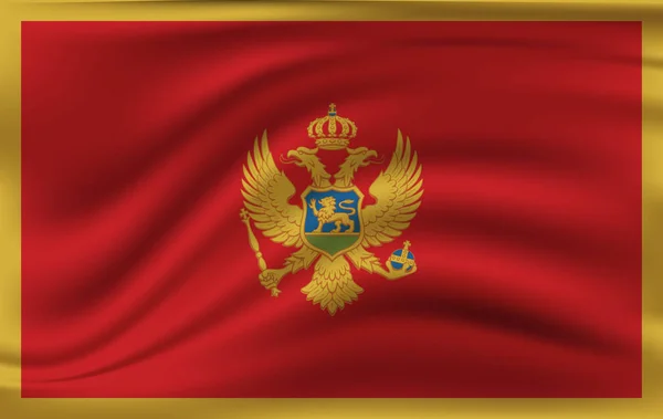 Montenegro flag waving in the wind — Stock Vector