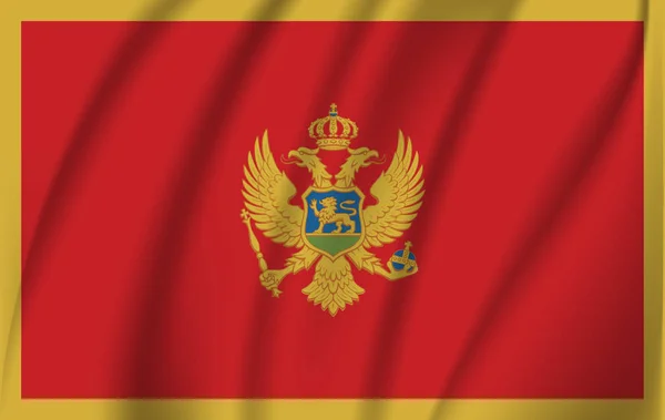 Montenegro flag waving in the wind — Stock Vector